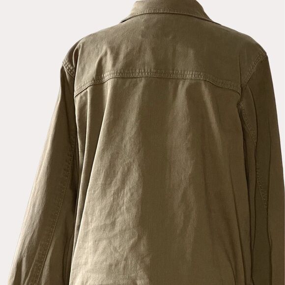 Sanctuary Twill Jacket Khaki Green Button Front Pockets Olive L - Picture 4 of 6